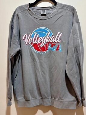 Comfort Colors Garment-Dyed Crewneck Sweatshirt Gray~Large
Volleyball USA